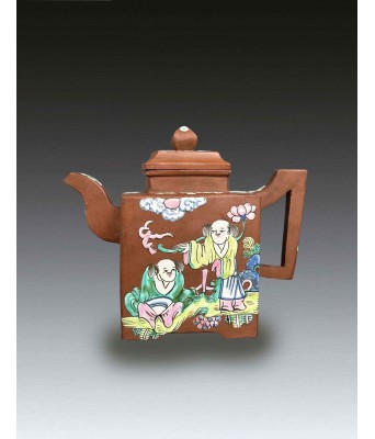 A Chinese Yixing Clay Color Figure Teapot Qing Qianlong Period 1736-1796