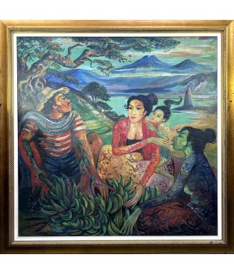 Hendra Gunawan Hendra Jual Pisang oil on canvas 1971kw