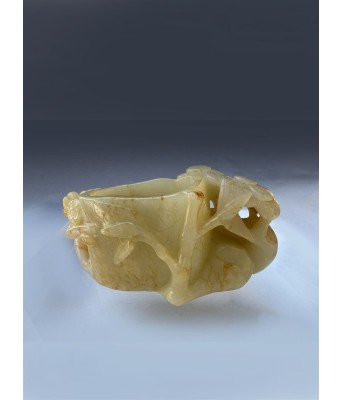 A Chinese White Jade Pine Bamboo Plum Waterpot Qing Dynasty 1644-1912