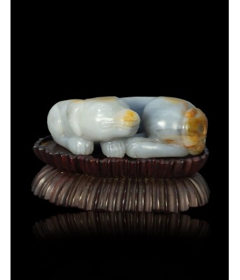 A Chinese Hetian Jade Dog Ming Dynasty or earlier