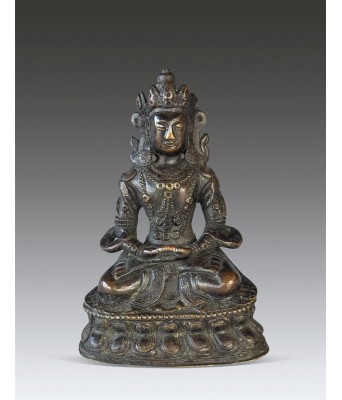 A Chinese Gilt Bronze Amitabha 18 century