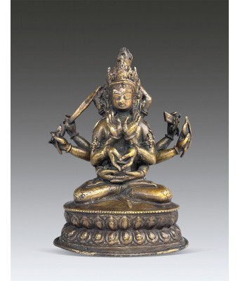 A Nepal Gilt Bronze Manjusri 18 Century