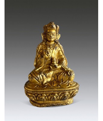 A Chinese Gilt Bronze Guru Padmasambhava Qing Dynasty 1644-1912
