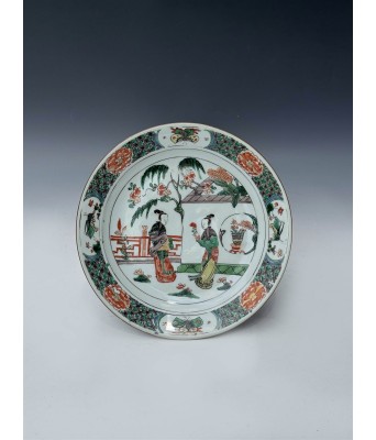 A Chinese Famille Verte Figure Plate Qing Kangxi Period 1661-1722