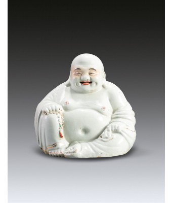 A Chinese Famille Rose Buddha Qing Dynasty with Zhumaoji Mark