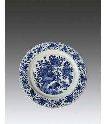 A Chinese Blue and White Flower Plate Qing Kangxi Period 1661-1722