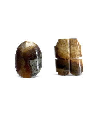 Two Chinese Jade Turtle Cong Spring Autumn Period to Warring states Period BC770-BC221
