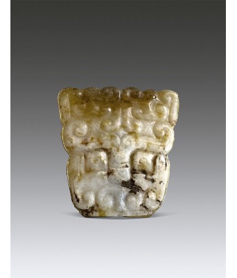 A Chinese Jade Taotie Pendant Spring Autumn Period to Warring states Period BC770-BC221