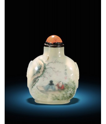 A Chinese Inside Painting Figure Snuff Bottle With Ding Hong Mark