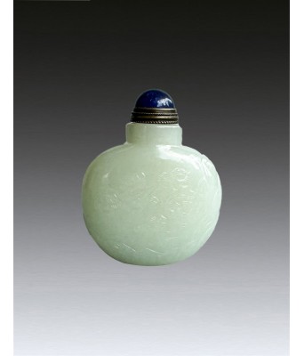 A Chinese White Jade Figure Snuff Bottle Mid Qing Dynasty