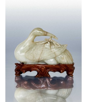A Chinese White Jade Bird Late Ming Early Qing