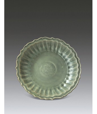 A Chinese Celadon Flower Plate Ming Dynasty