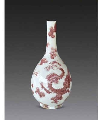 A Chinese Underglazed Red Dragon Vase Early Qing Dynasty