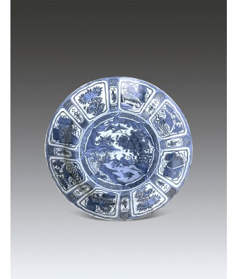 A Chinese Blue and White Flower and Bird Plate Ming Wanli Period 1573-1620
