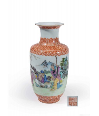 A Chinese Famille Rose Figure Vase 1950-70