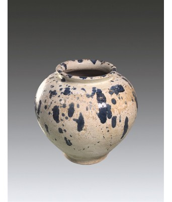唐代洒蓝斑纹罐