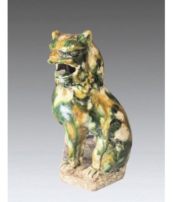 唐代三彩狮形摆件