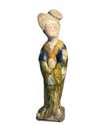 唐代三彩侍女俑