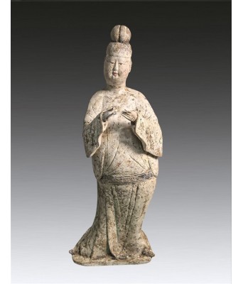 唐代彩绘文官陶俑