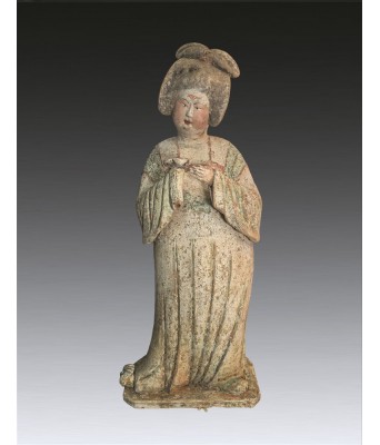 唐代彩绘侍女陶俑肥婆