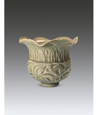 宋代耀州窑刻花渣斗