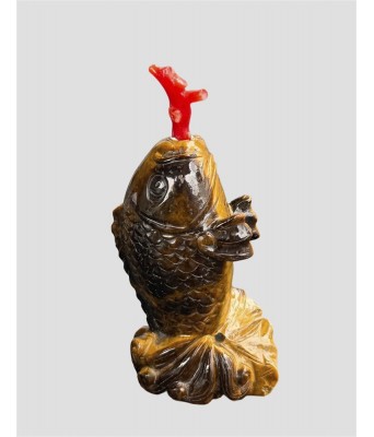 清天然猫眼石随形鲤鱼鼻烟壶 1644-1912