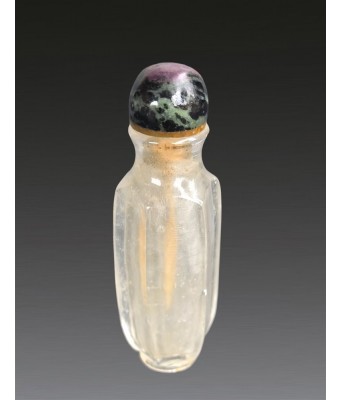 清天然白水晶六棱形鼻烟壶 1644-1912