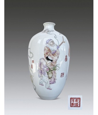 民国粉彩八仙花瓶