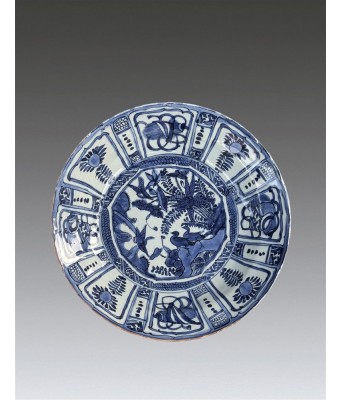 明万历青花花鸟纹盘 1573-1620