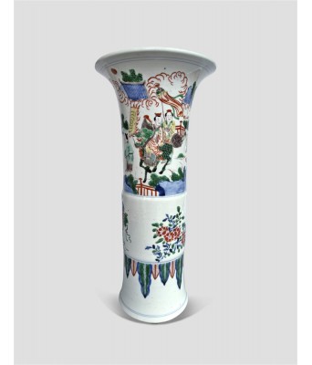 清康熙五彩人物事故大花觚  1661-1722