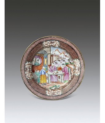 清乾隆粉彩人物故事盘 1736-1796