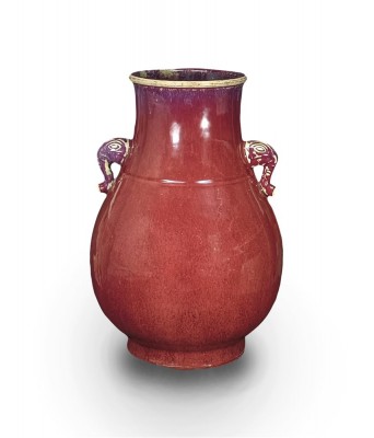 清乾隆窑变釉象耳尊 1736-1796