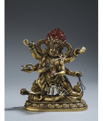 清铜鎏金六臂玛哈嘎拉像 1644-1912