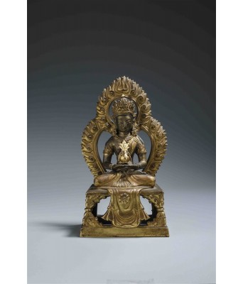 清铜鎏金无量寿佛坐像 1644-1912