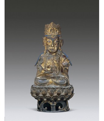 明代铜鎏金观音佛造像