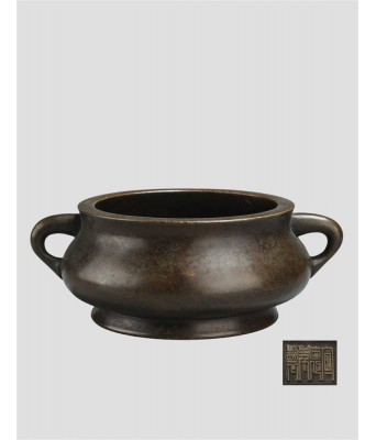 明末清初铜蚰耳炉宣德年制款