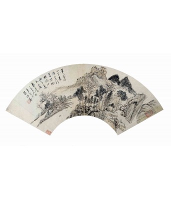 陈鸿寿山水扇面