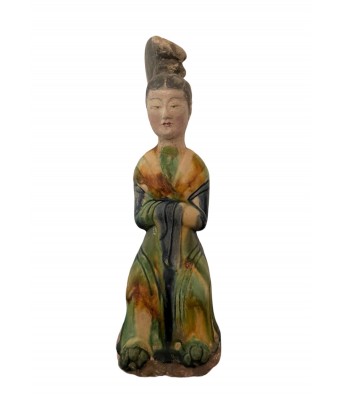 唐代三彩仕女坐俑
