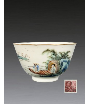清道光粉彩人物碗1820-1850