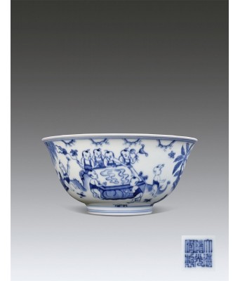 清道光青花婴戏图碗 1820-1850
