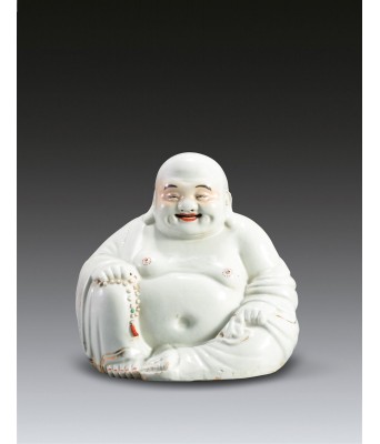 清粉彩白釉弥勒佛