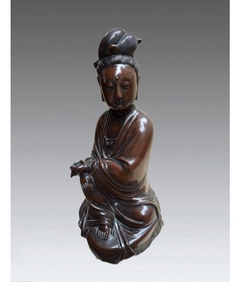 清木雕持瓶观音坐像1644-1912