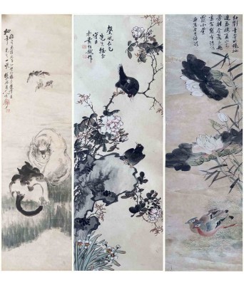 胡涂道人汪溶黄绍猷花鸟