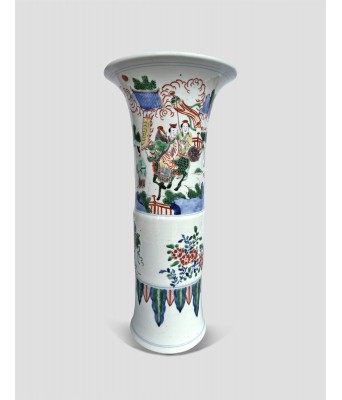 清康熙五彩人物大花觚 1661-1722